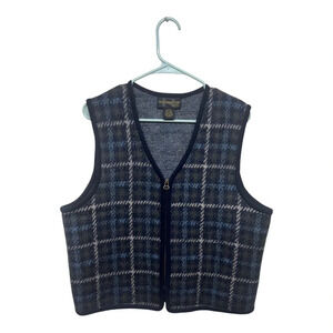 Vintage Academia Wool Vest | Plaid Preppy 90s Layering